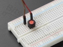 Micro switch push button (make contact) with illuminated 'power' symbol red